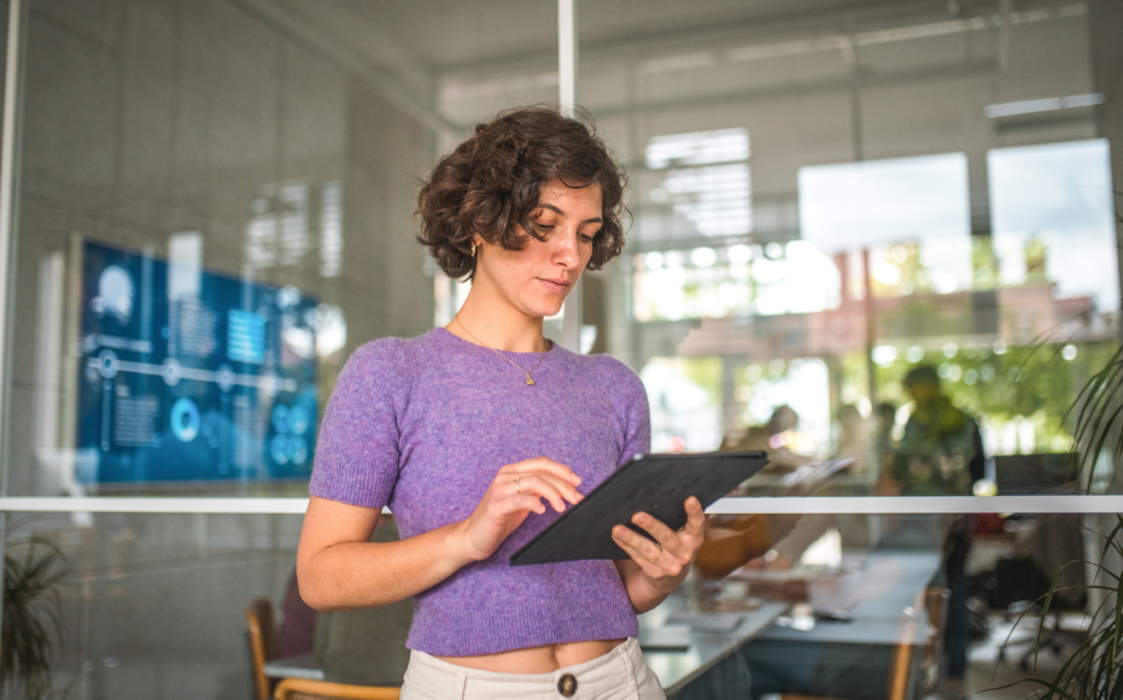 A girl monitoring and adapting to new trends